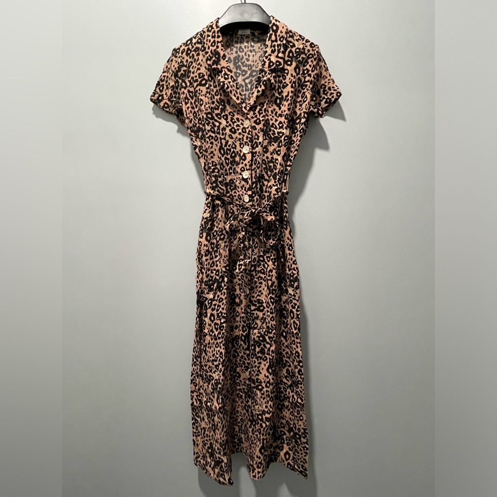 Aritzia Wilfred Leopard Shirt Dress